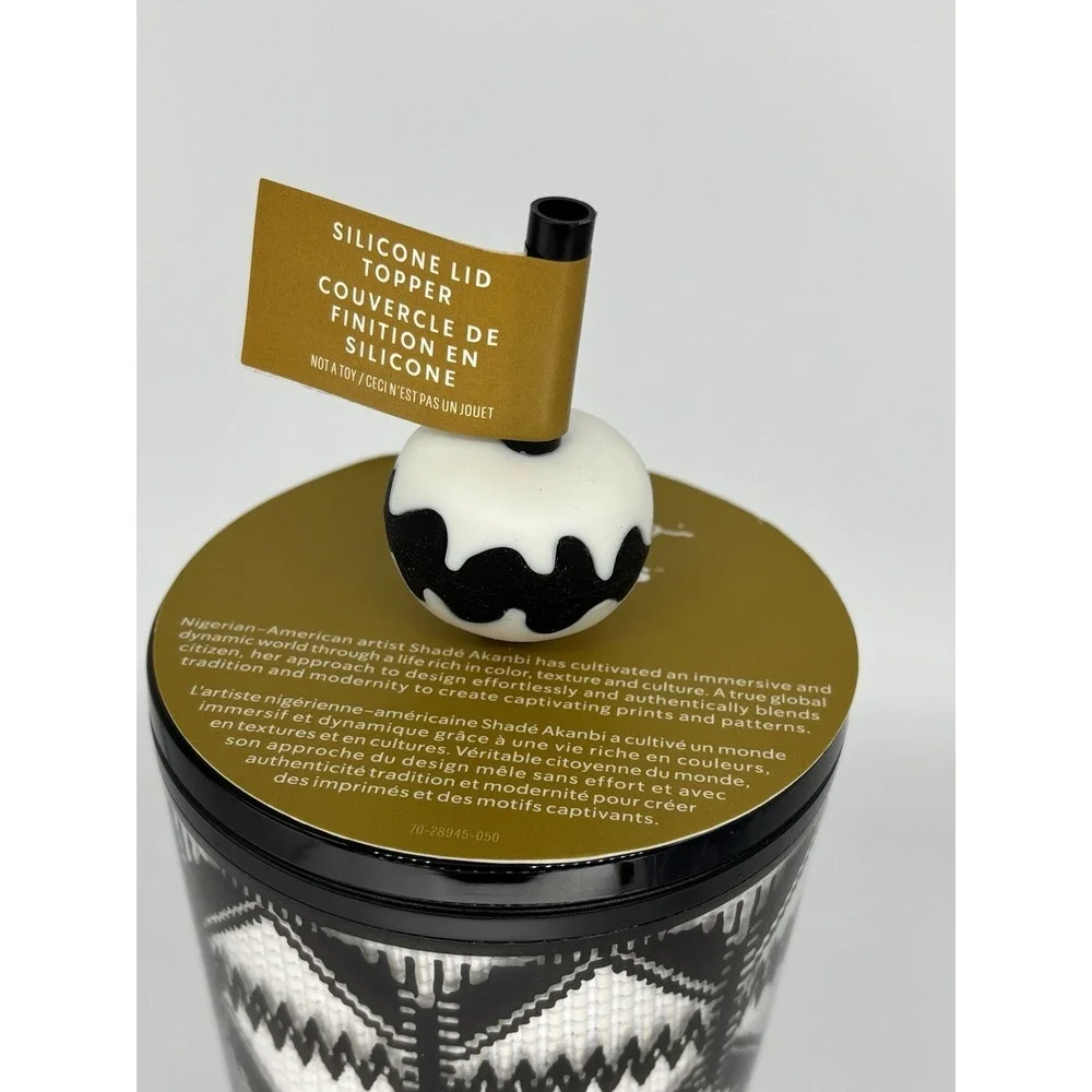 NEW Starbucks Summer 2025 Shade Akanbi 24 Oz‎ Black & White Cold Cup